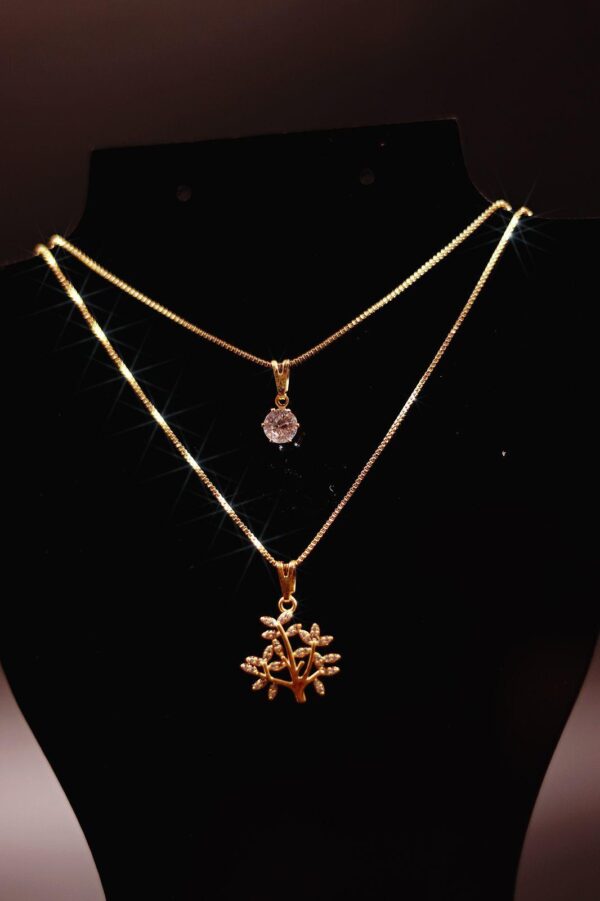 colar duplo dourado